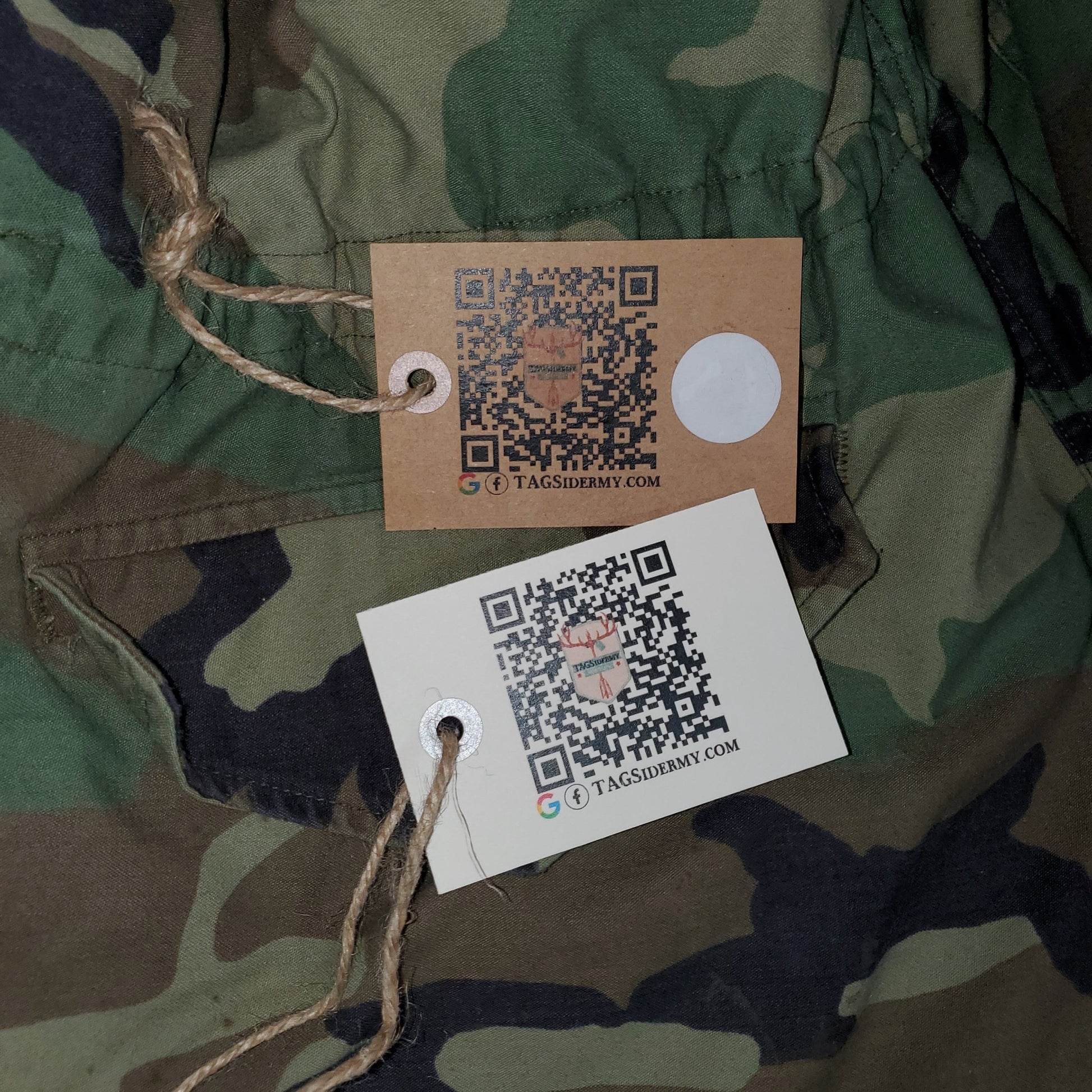 TAGSidermy Trophy Tags on Camo background